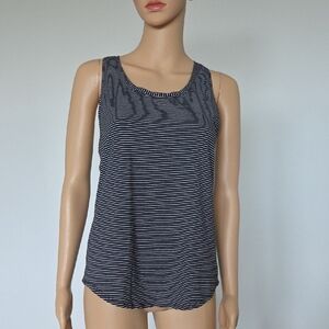 Striped Black and White Women's Tank Top